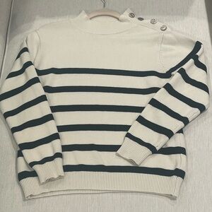 Women’s Striped Black and Ivory Sweater